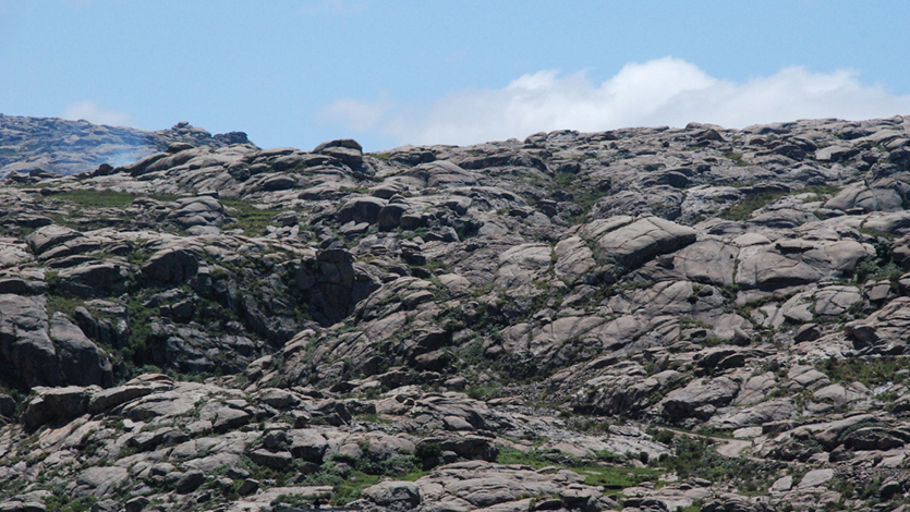 Granito roca ígnea con fracturas